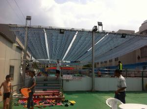 2014年4月常州市橫林小學(xué)游泳館 游泳池，遮陽(yáng)蓬